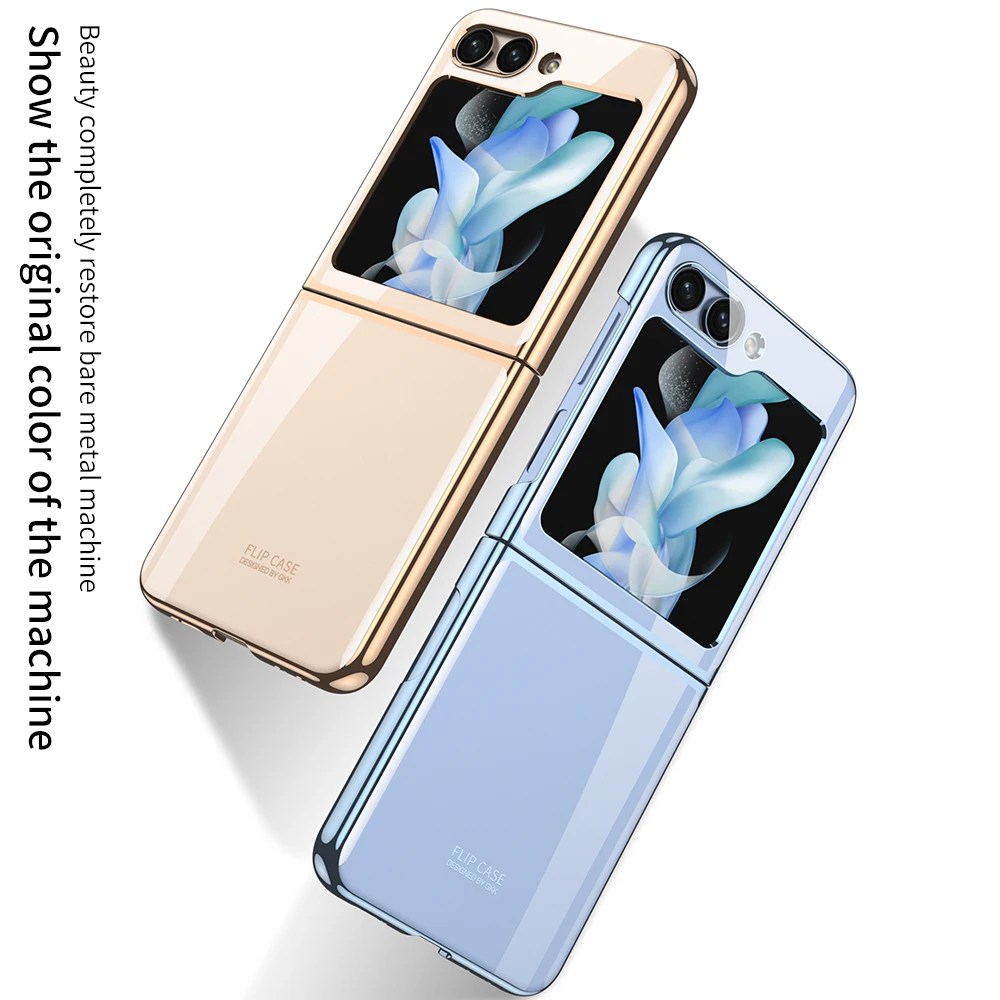 ACC-Case for Samsung Galaxy Z Flip 5, Electroplating Frame, Ultra-thin, PC Material, Hard Shell, Accessories, 5G case