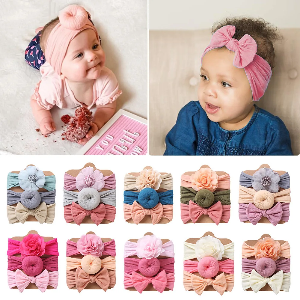 3PCS Baby Girl Headband Elastic Newborn Head Band Baby Hair Accessories Kids Headwear Infant Headwrap Toddler Turban New Born