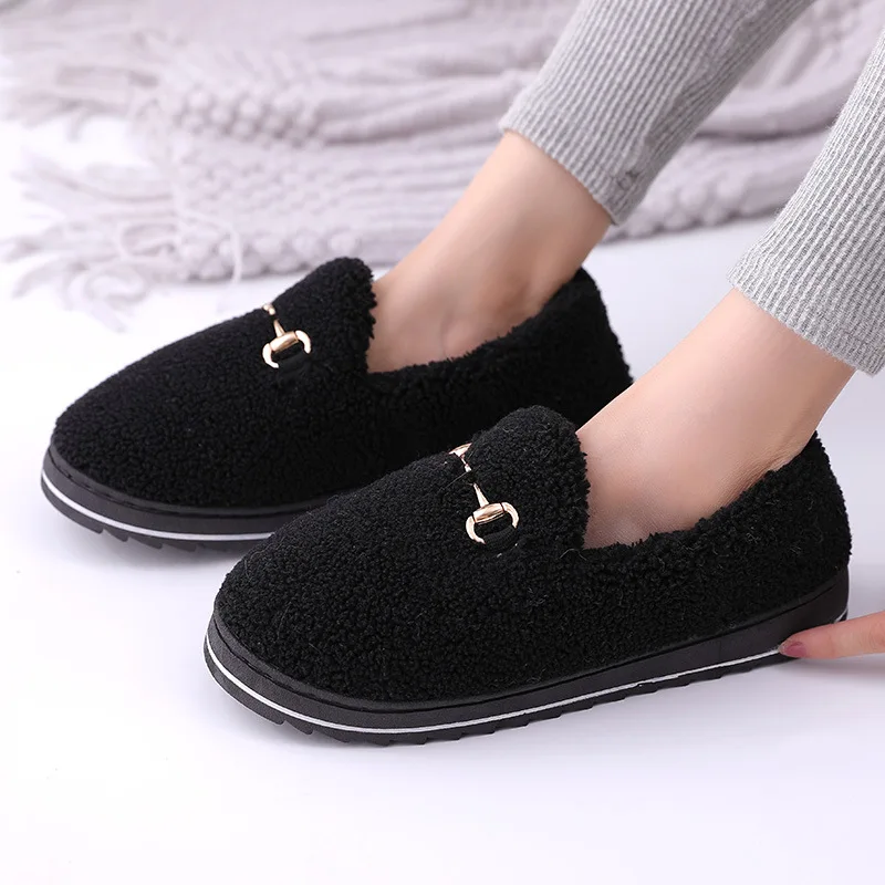 Winter Cotton Plush Slippers Women Indoor Outdoor Wear Soft Thick Cover Heel Non-slip Warm Design Fashion Versatile Boots