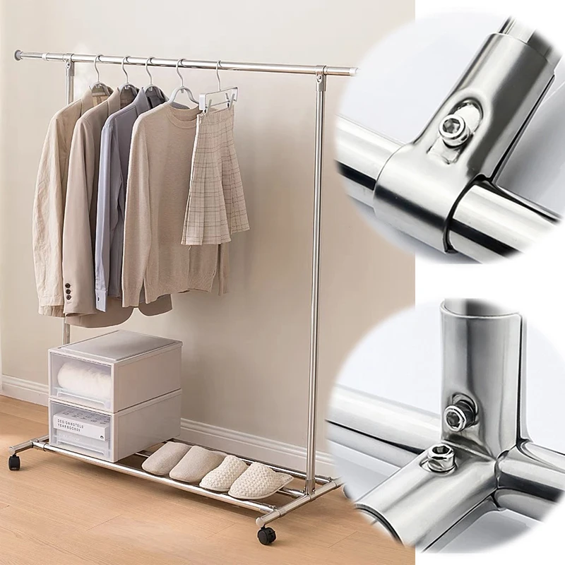

Stainless Steel Tube Connector For 25mm Tube Pipe Clamp More Strong No Rust For DIY Clothes Display Rack So Strong