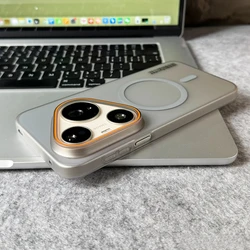 Fashion Transparent Slim Magnetic Protective Back Cover Bumper Shell for Pura 90S Pro (Grey)