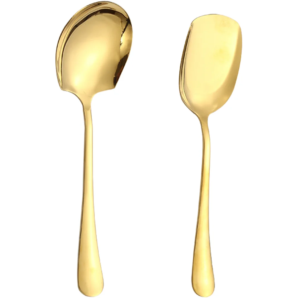

2pcs Stainless Steel Buffet Spoons Practical Food Serving Spoons Serving Spoon Utensils