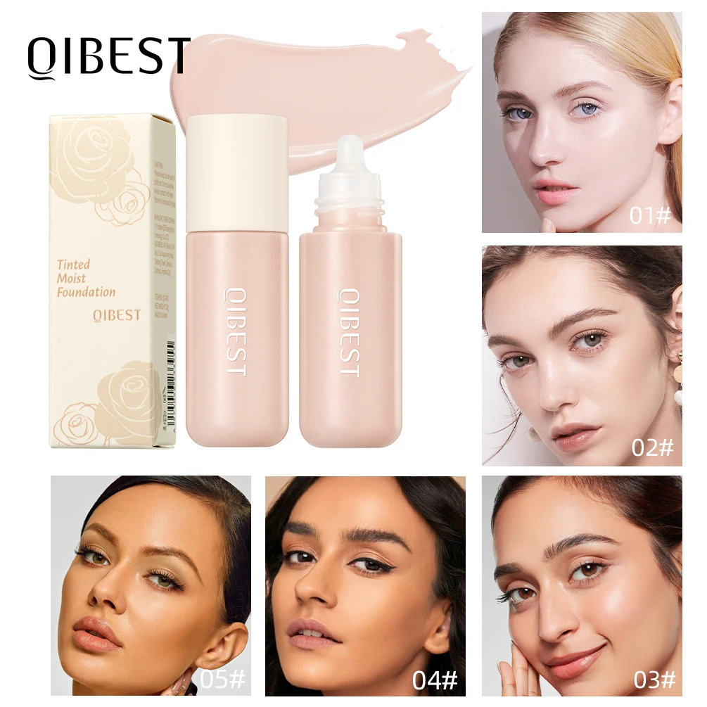 QIBEST Liquid Foundation High Coverage Makeup Base Lasting Concealer BB Cream Waterproof Oil-Control Face Foundation Makeup