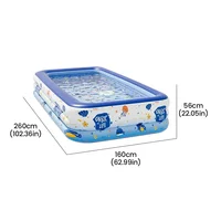 Grande piscine gonflable de 1,5/2,6 m à 3 couches, pour intérieur et extérieur, jouet pour enfants, piscine épaissie à motif de dessin animé, jeu aquatique familial pour jardin 3