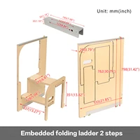 บันไดพับได้บางเฉียบสำหรับจัดเก็บในตู้ครัว น้ำหนักเบา กันลื่น ใช้ในครัวเรือน ดีไซน์อเนกประสงค์ ใช้ได้ทั้งซ้ายและขวา 6