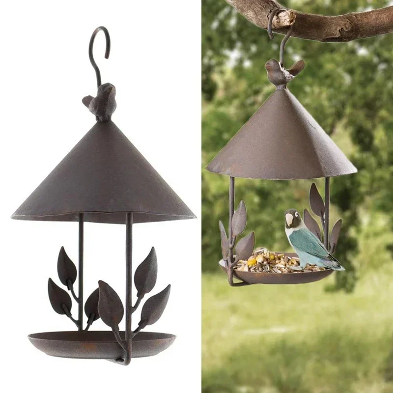 

Windproof Rainproof Outdoor Pet for Bird Various Hanging Decor Garden Style s Feeder Feeding Supplies Iron