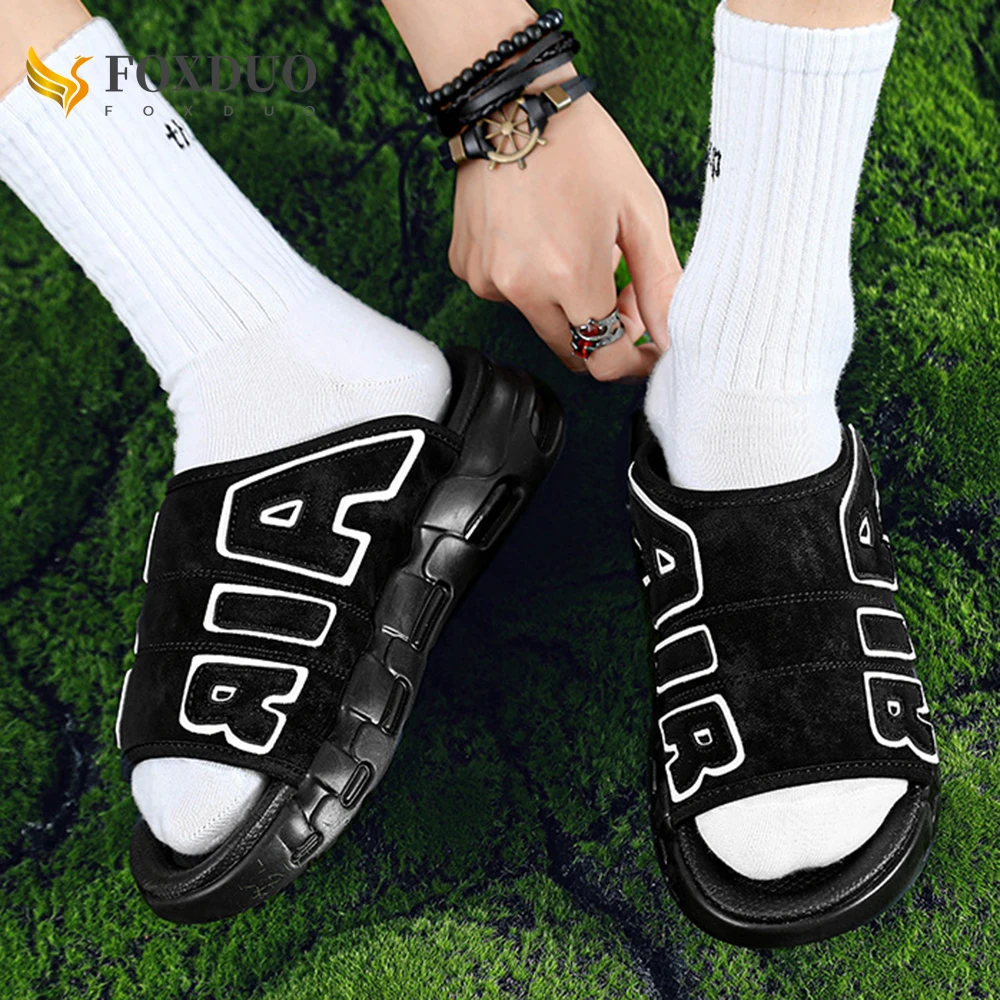 

Air Cushion Slippers Summer Men Sandals Thick Sole Beach Slippers Flats Cloud Slides Sports Slippers Outdoor Man Sneaker Shoes