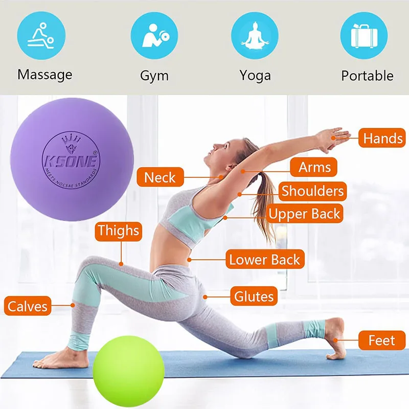 6.3cm Portable Massage Tool Massage Lacrosse Balls For Myofascial Release Trigger Point Muscle Knots Leg Neck Arm Muscle Relax