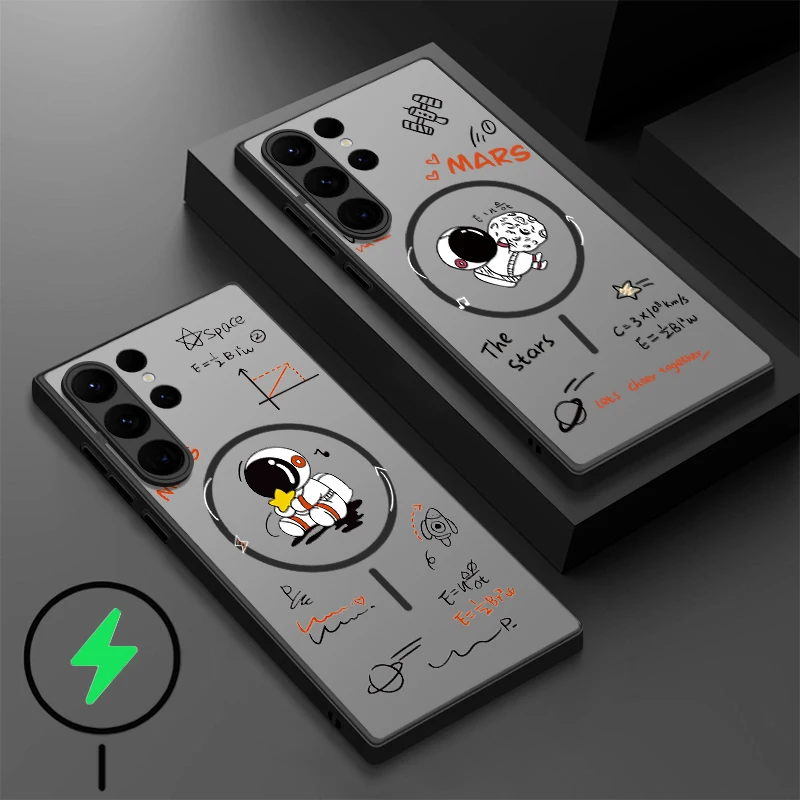 Magnetic Cute Astronaut Matte Phone Cover