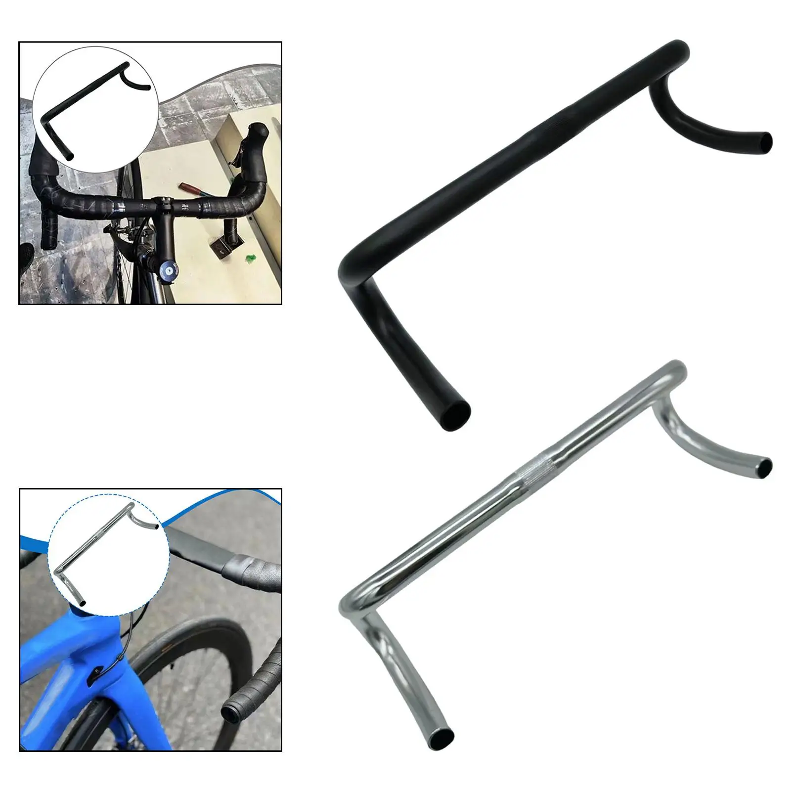 Road Bike Handlebar, Lightweight Aluminum Alloy, Replaces Sturdy Bent Bar, Drop Bar, Curved Bike Handlebar Cycling Accessories