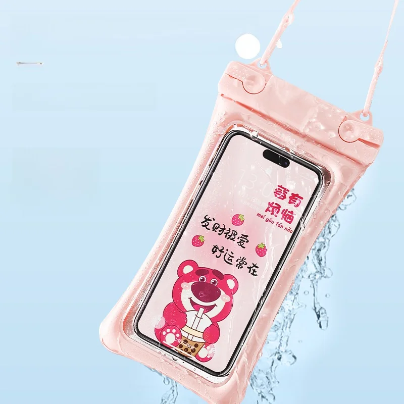 방수 터치스크린 폰 가방, 수영 다이빙 해변 사진 촬영용 에어백 내장, 밀폐형 휴대폰 케이스