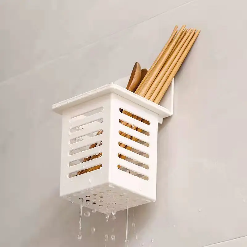 Toothbrush Holder Household Wall Self-adhesive Seamless Storage Rack Shaver Toothpaste Organizer Drain Shelf Bathroom Accessory 4