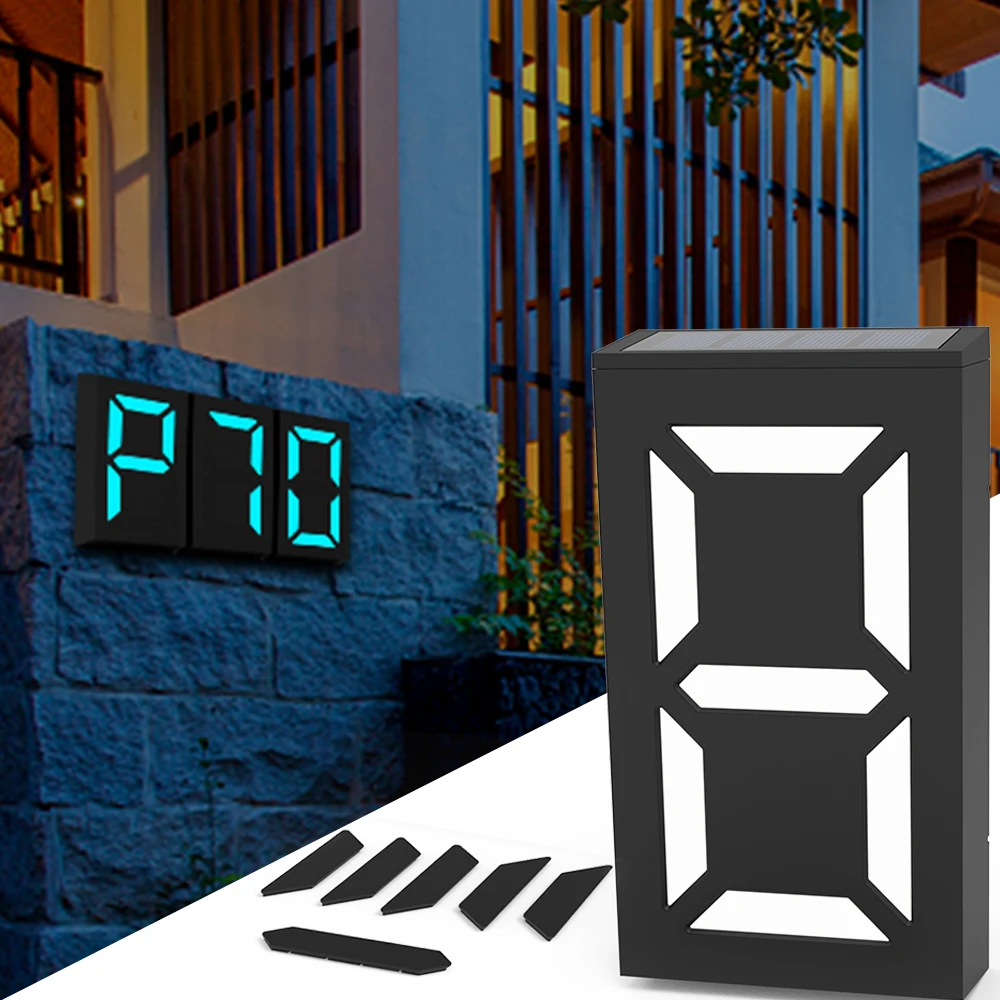 House Number Outdoor Led Solar Lamp Doorplate Lamp Solar Number Door Plate Outdoor Lighting Exterior House Numbers Lights