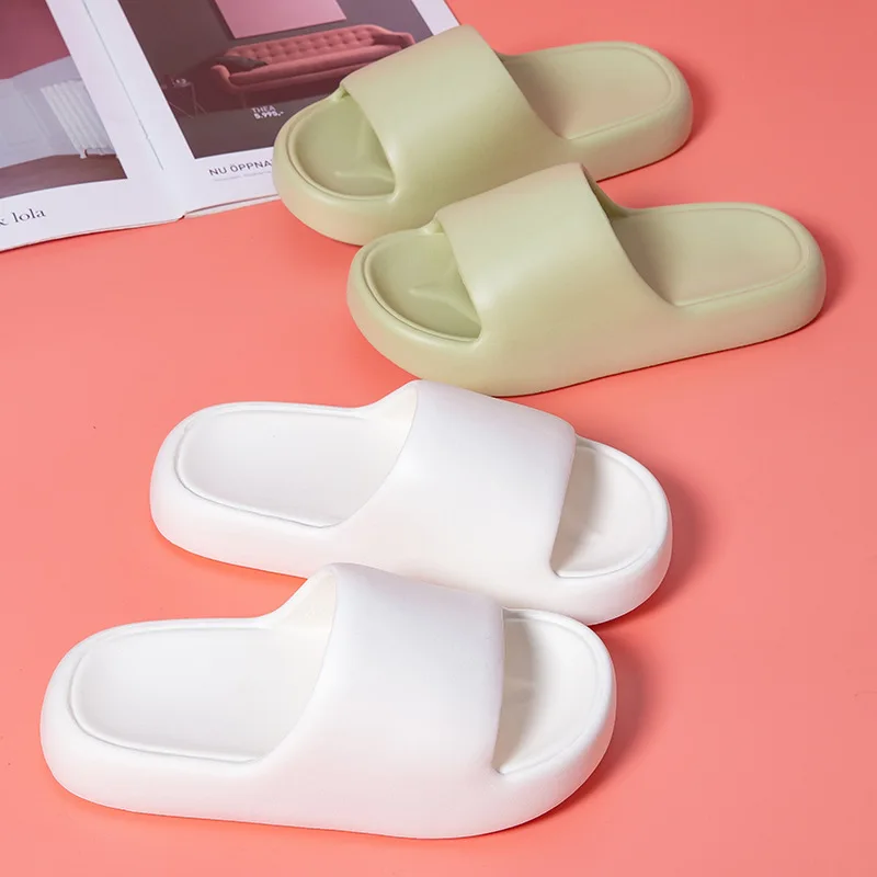 

3.5CM Thick Non Slip Sole Cloud Cushion Slides Slippers Women Summer Couple Outdoor Beach Wear EVA Shoes Men's Home Soft Sandals