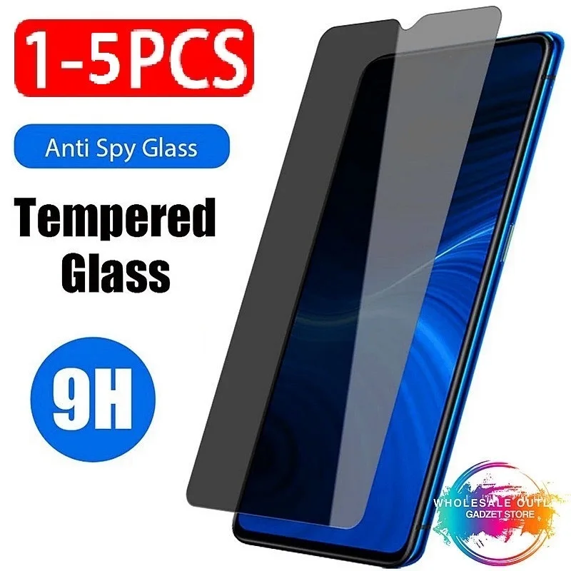 Privacy Tempered Glass Screen Protector - Anti-Spy, 1-5 Pack