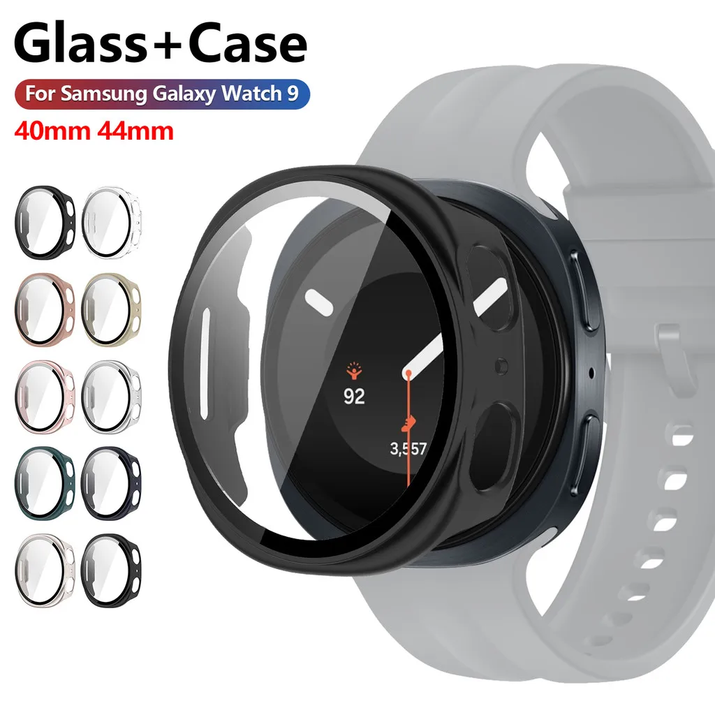 2-in-1 PC Hard Case with Tempered Glass Screen Protector for Watch – 40mm & 44mm