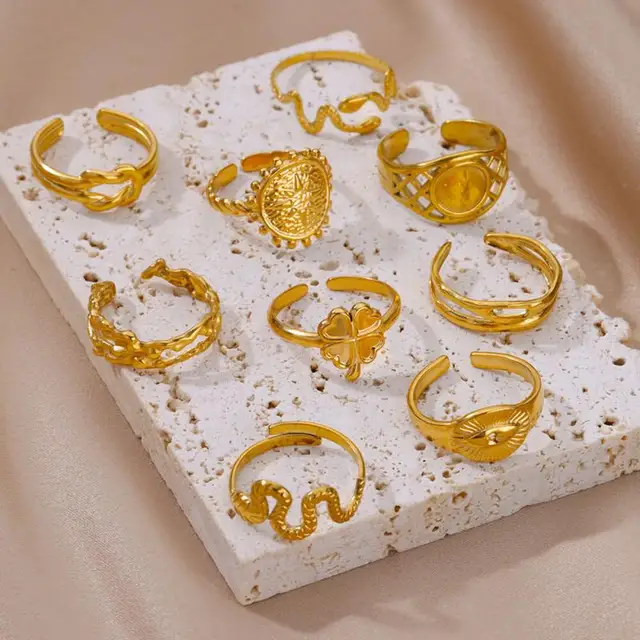 391＊ゴールドトライアングル フープ 10個｜