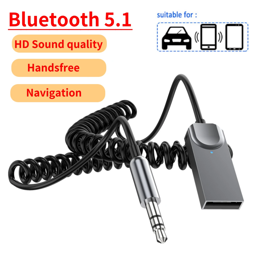 WirelessBluetoothAdapterAuxAudioCableForCarsUSBBluetooth35mm