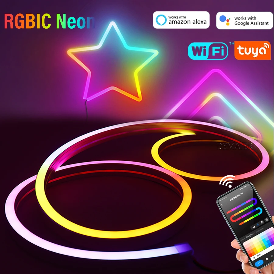 Silica Gel Flexible RGBIC Neon Lichter for Shape DIY party decoration Music Sync l leds wifi Smart RGB Neon Dream color 2M 3M 5M 6 sets of island resin mold epoxy resin silica gel mold jewelry mold diy marine style handicraft decoration