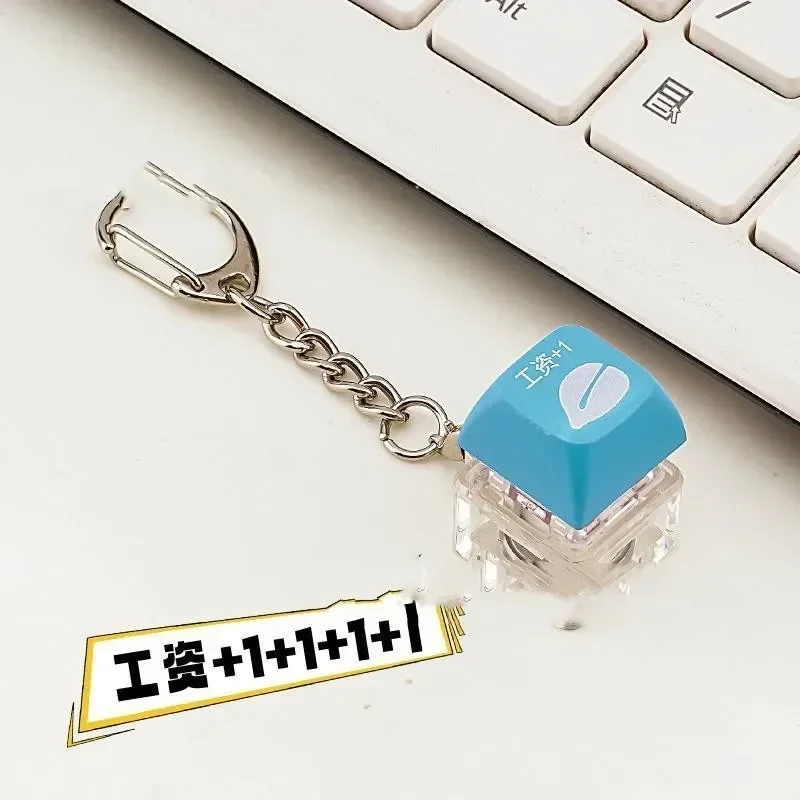 Fidget Toy Sensory Fidget Toy Anti Stress Toy Finger Sensory Toy Keychains Key Rings Mechanical Keyboard Key Cap Model Shaft Tester