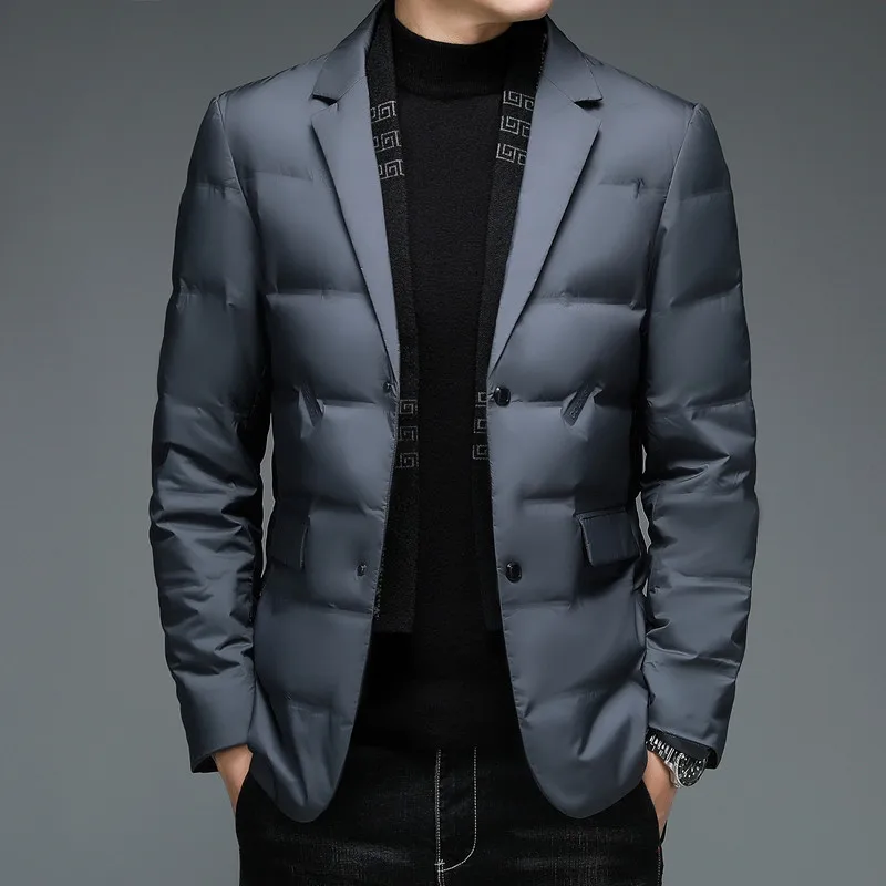 Tanie 2023 zima w dół męska garnitur światła elegancka typu Slim Gentleman koreańskie sklep