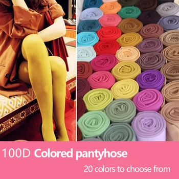 Spring Autumn Colorful Pantyhose Sexy Women's Tights Pantyhose Lolita Candy Colors Stockings Fashion Gothic Lingerie Tights 1