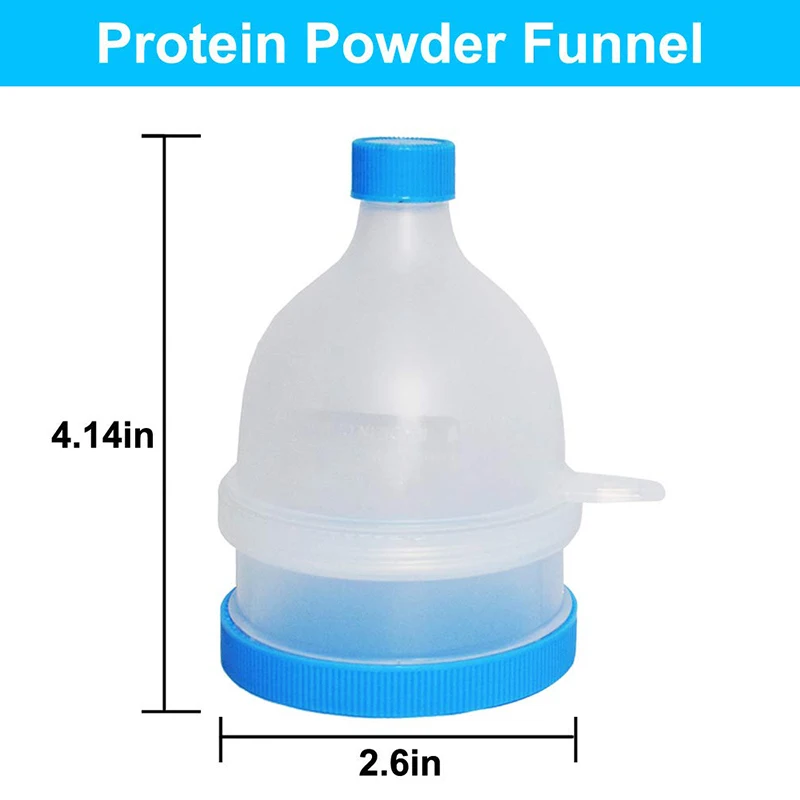 2 Layers Protein Powder Funnel Portable Fill Funnel Gym Partner for Water Bottle and Protein Shaker Bottle BPA Free protein powder funnel