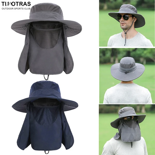 Wide Brim Sun Hats with Hat Clip Waterproof & Breathable Men Sun Hat for  Fishing, Hiking, Camping, Garden