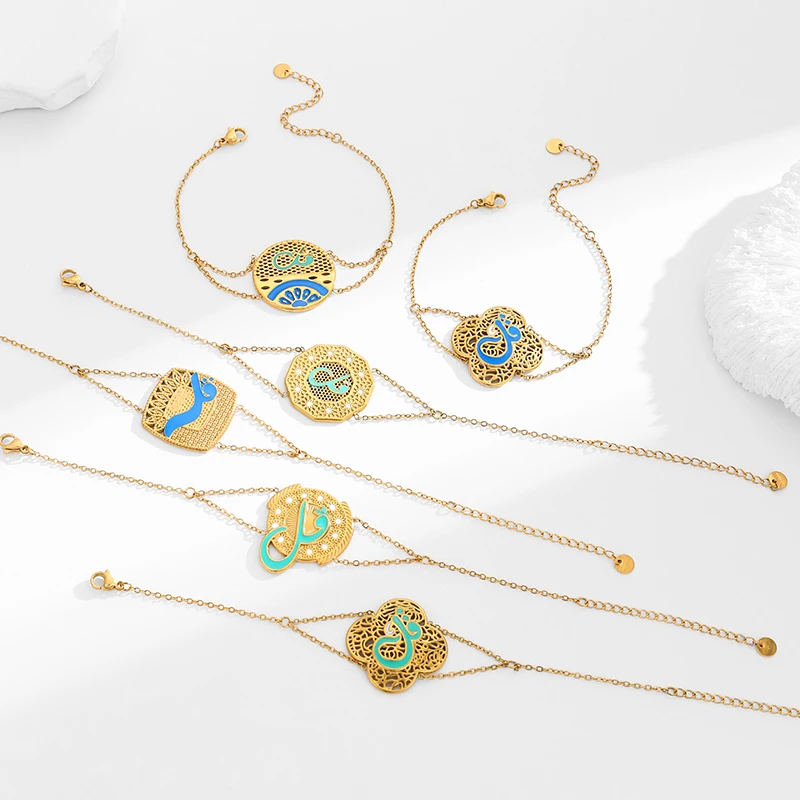 PRISCA | Neue Geometrische Halskette Edelstahl Frauen Trendy Überzogene Gold Schmuck Party Arabischen Heißer Verkauf Großhandel – Detail 7