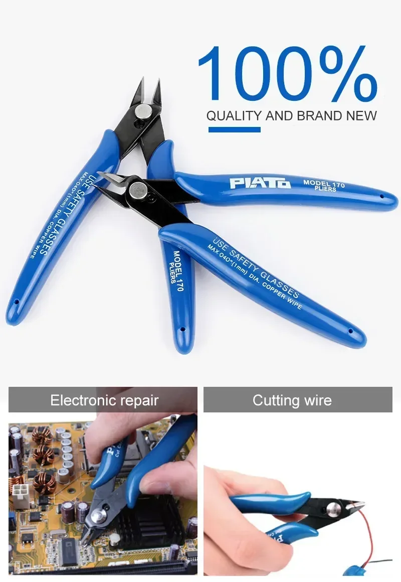 1/2pcs PLATO 170 Wishful Clamp DIY Electronic Diagonal Pliers Side Cutting Nippers Wire Cutter 3D Printer Parts Hand Tools Jaw