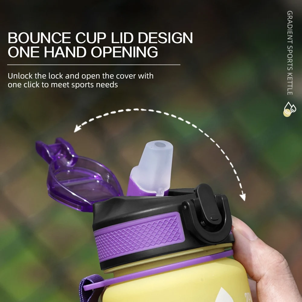 

Frosted Sports Straw Bottle With Gradient Color Large Capacity Drinking Cup For Fitness Workout