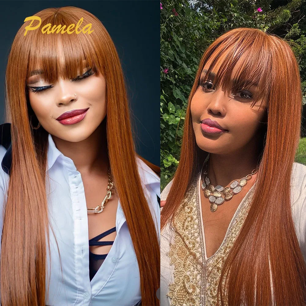 Hidden Strap Honey Blonde Wig With Drawstring 30inch 360 Transparent Lace Front Human Hair Glueless Wig Ready To Wear With Bang