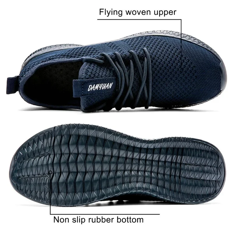 Fujeak Ultralight Breathable Mesh Sneakers for Men Non-slip Casual Running Shoes Fashion Classic Solid Colour Shoes Plus Size 46 4