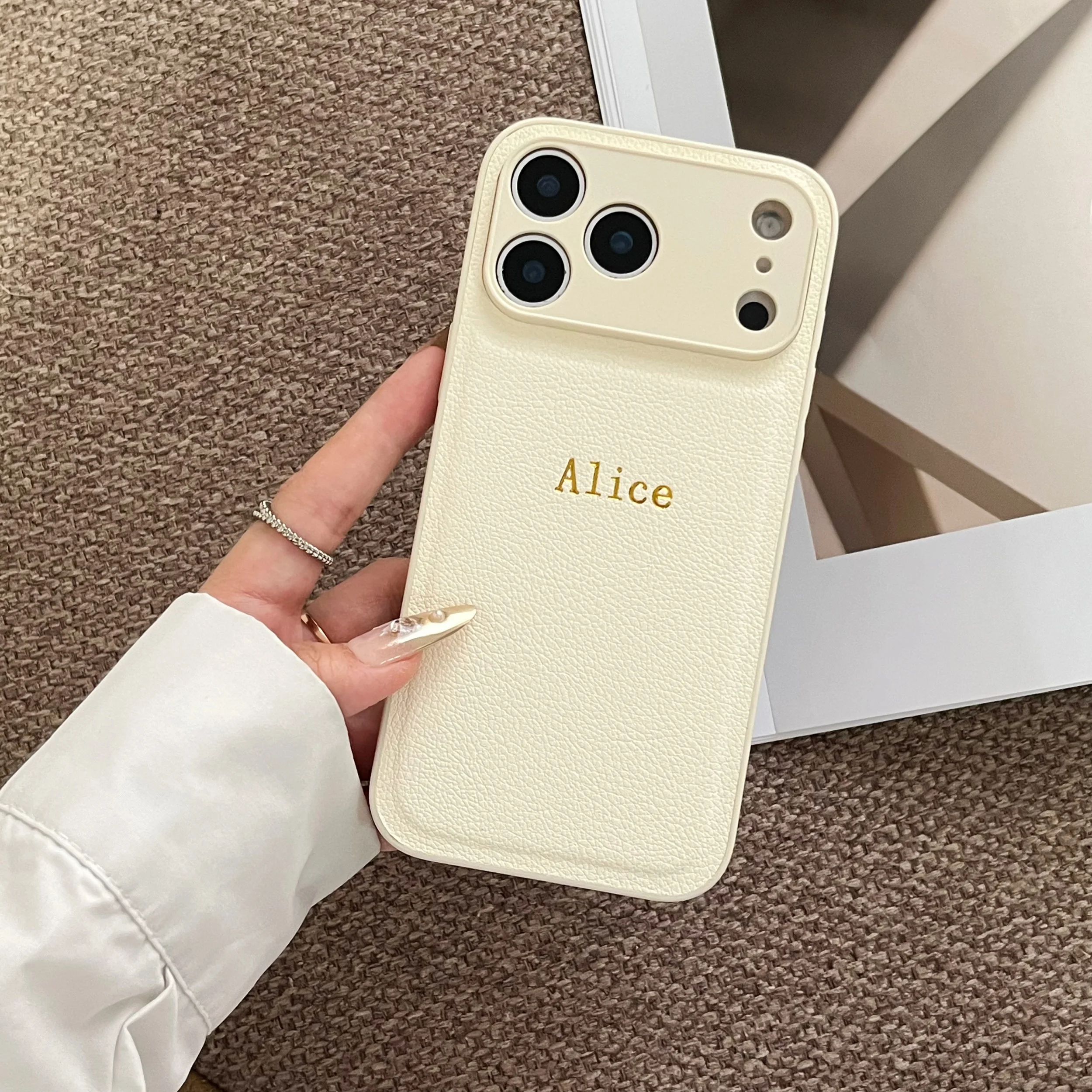 Personalized Luxury Classic Faux Leather Case For iPhone 17 16 thumbnail 9