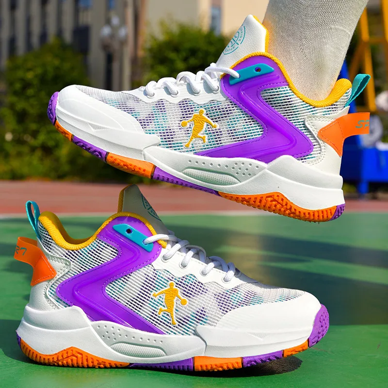 Brand Fashion Printed Children\'s Basketball Shoes Size 31-40 Professional Sneakers Basket Child Platform Sports Shoes Teenagers