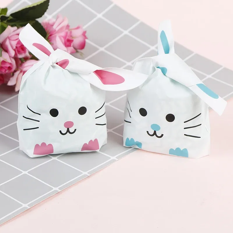 50pcs Candy Packaging Bags, Cute Long Rabbit Ear Gift Bags, Easter Gifts, Candy Gifts, Plastic Party Gifts
