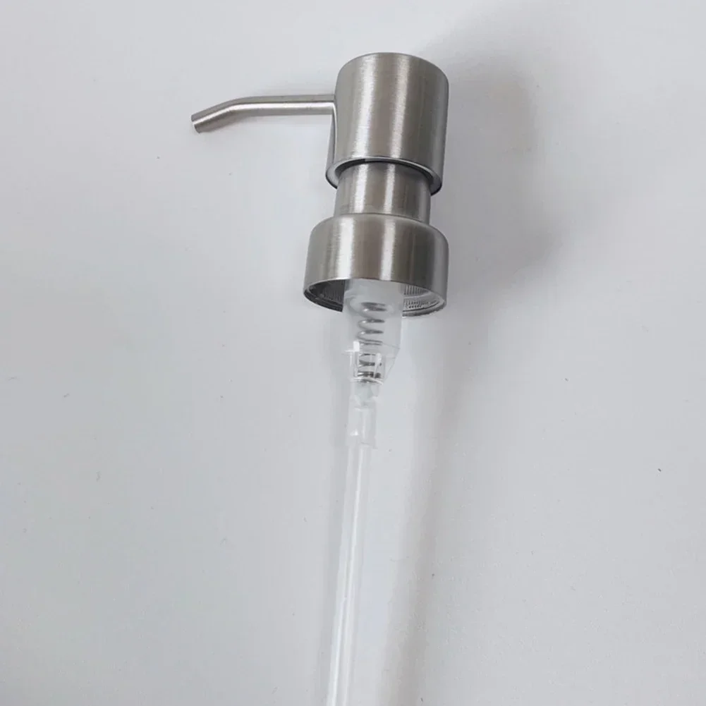 1pcs 304 Stainless Steel Pump Head Soap Dispenser Pressure Nozzle For 28mm Liquid Lotion Bottle Bathroom Kitchen Accessories 3