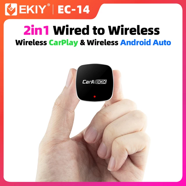 EKIY Wireless CarPlay Dongle Wireless Android Auto Adapter Smart AI Box 2in1 Car Intelligent Systems For Car With Wired CarPlay