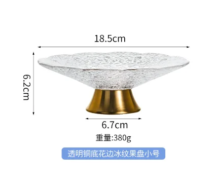 High Foot Glass Plates Fruit Plates Candy Plate Snack Trays Cake Stands Dim Sum Dish Refreshment Plate Dessert