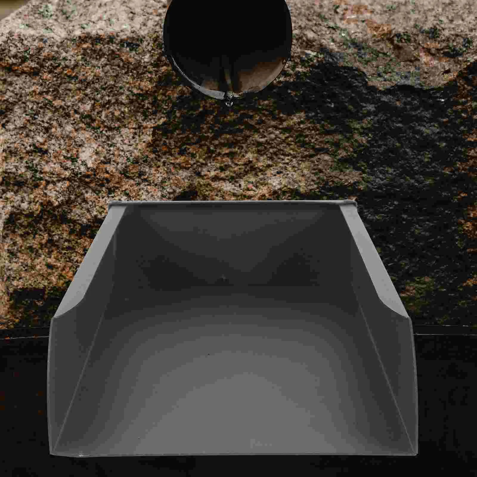 300x200 Large Capacity Aluminum Alloy Rainwater Collection Gutter Downspout Splash Block Deep Gray Outdoor Ground Villa Building