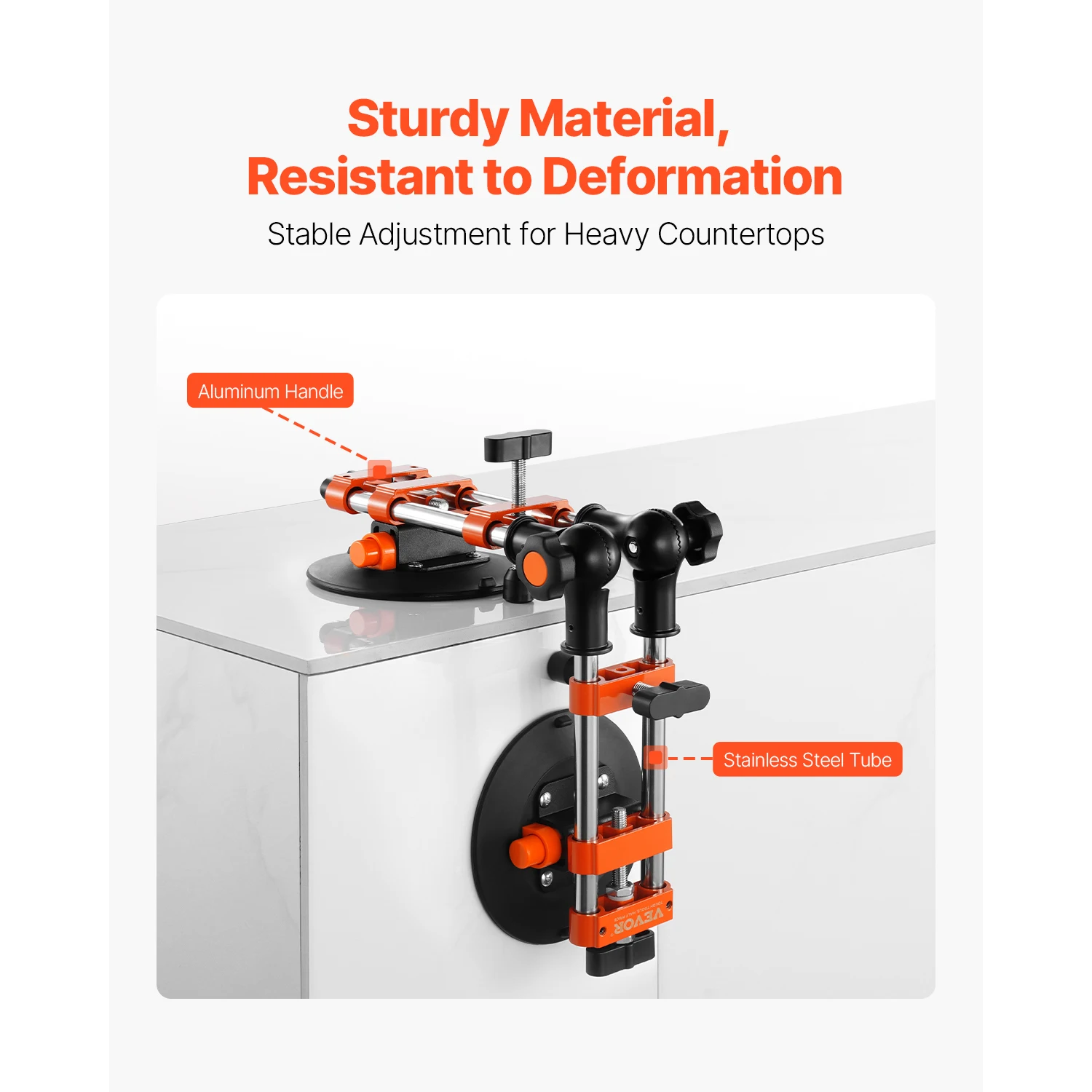 SucceBuy 2 Packs Seamless Granite Seam Setter 90°-120° Adjustable with 6 in Suction Cups Seam Joiner for Tile Joining & Leveling