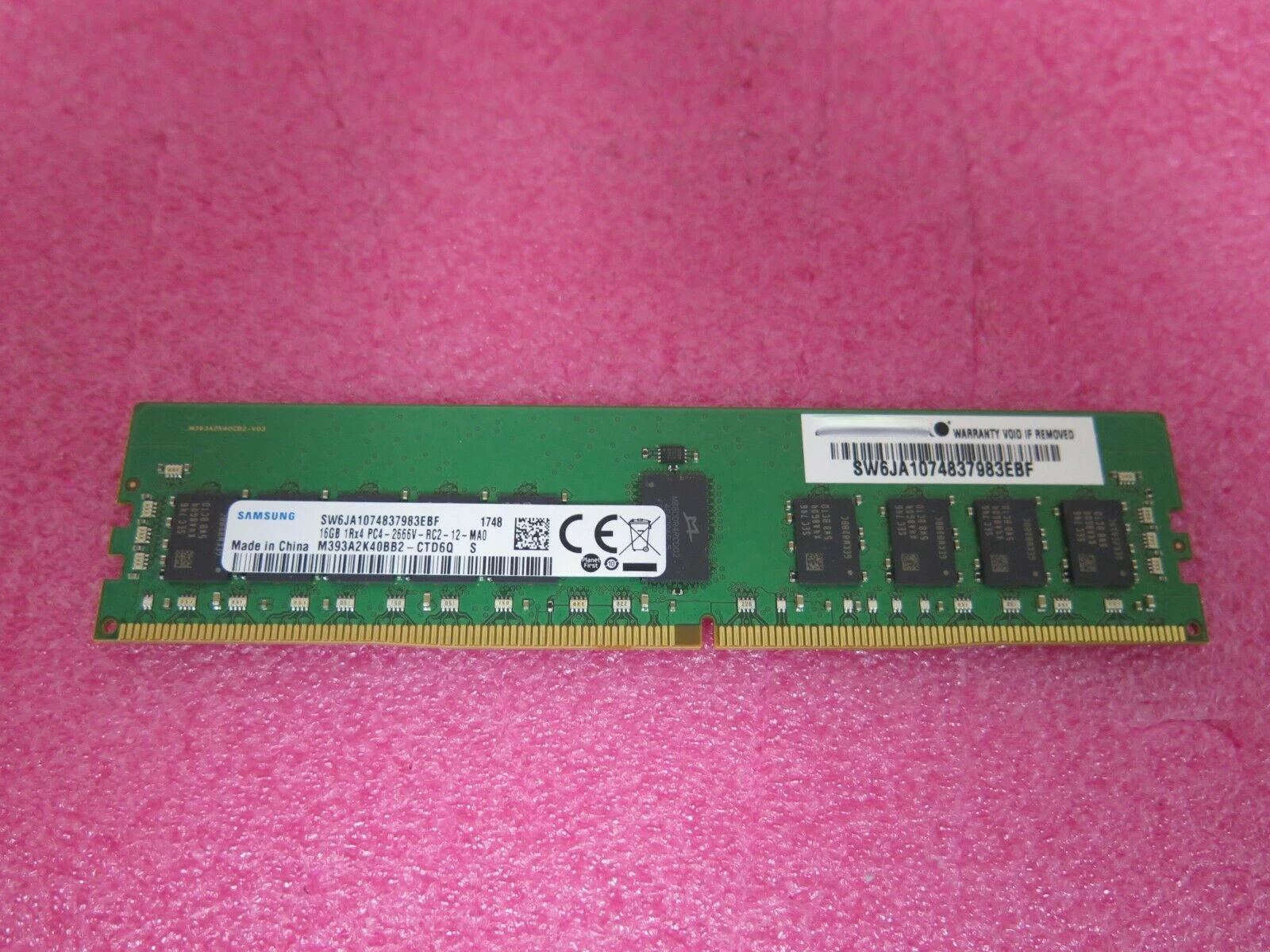

For Samsung M393A2K40BB2-CTD 16G 1rx4 PC4-2666V-RC2-12 Server Memory