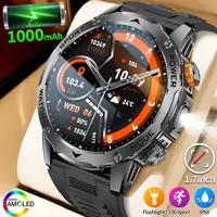 LIGE New Smart Watch Men 1000mAh Large Capacity Battery Outdoor Flashlight Bluetooth Call Waterproof Sport Fitness Smartwatch 1