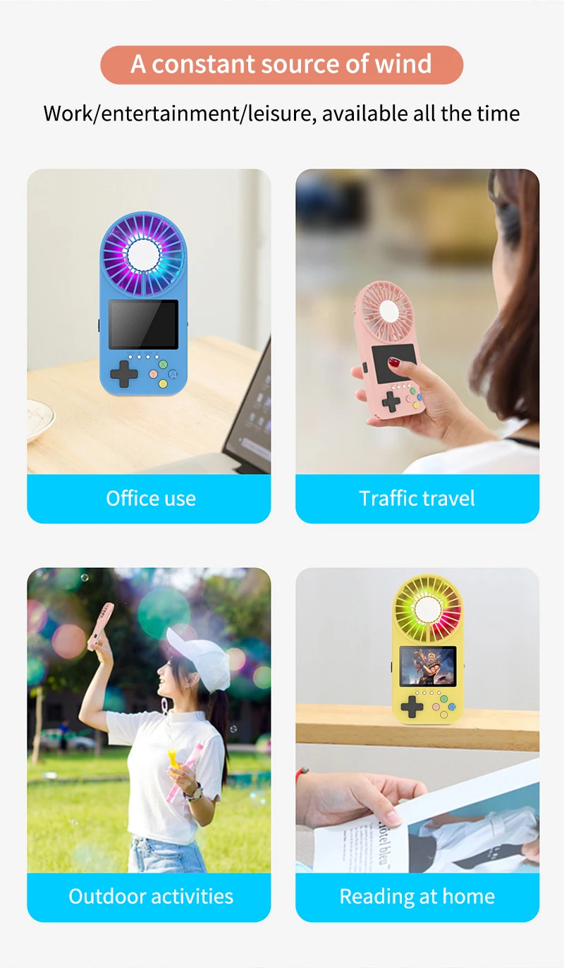 Retro Portable Mini Handheld Video Game Console 500 In 1 Game Classic Game Player With Aromatherapy Fan for Kids Gift