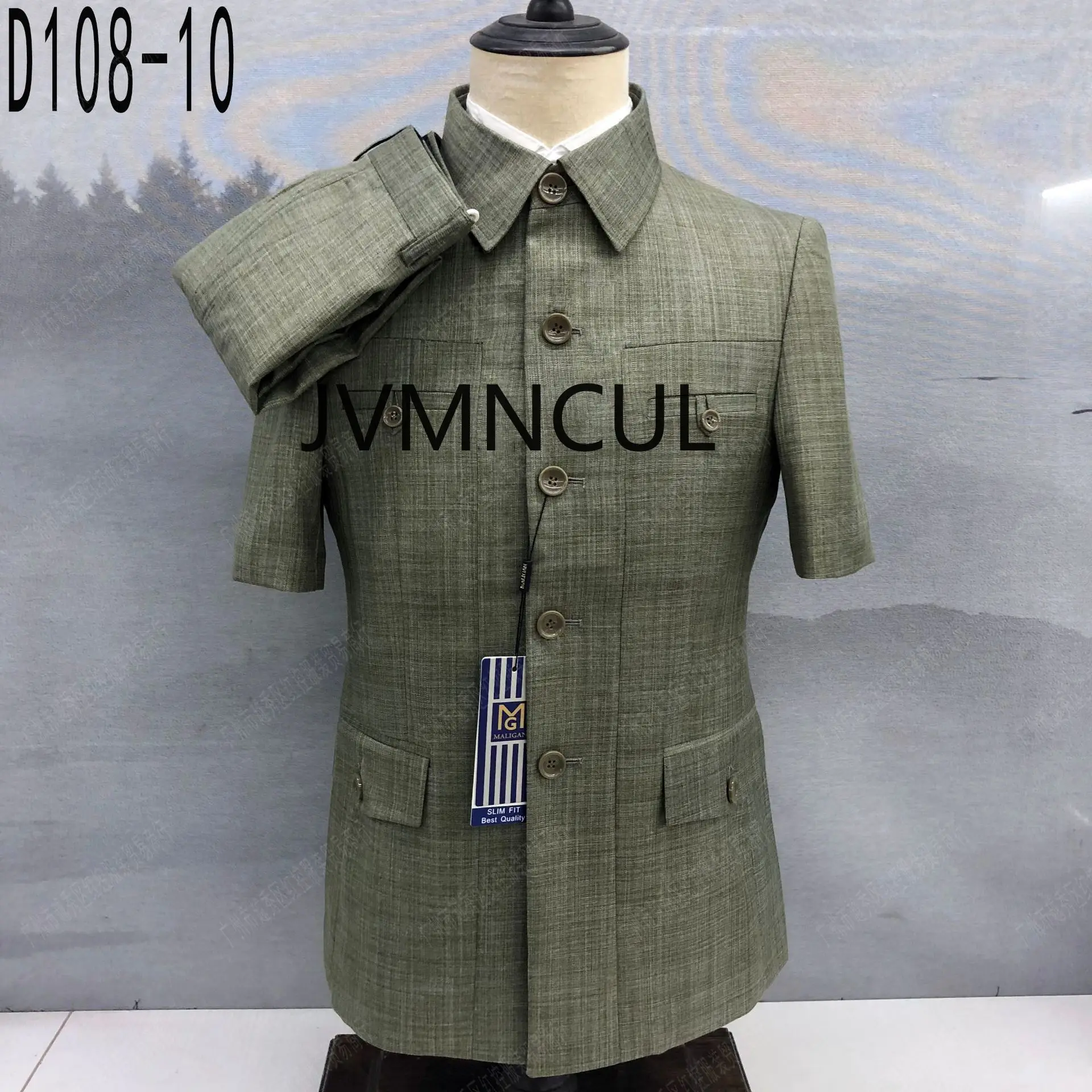 Cross-border hot - selling short - sleeve blazer for summer, men's blazer and trousers suit, men's Western - style suit,
