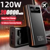 200000mAh Power Bank 120W Super Fast Charging Battery High Capacity Digital Display Power Bank For Iphone Samsung Xiaomi Huawei 1