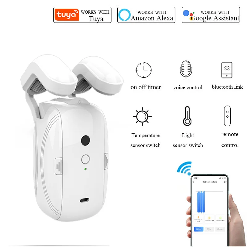 

Смарт-привод для штор Tuya, Wi-Fi, Bluetooth, голосовое управление Alexa Google