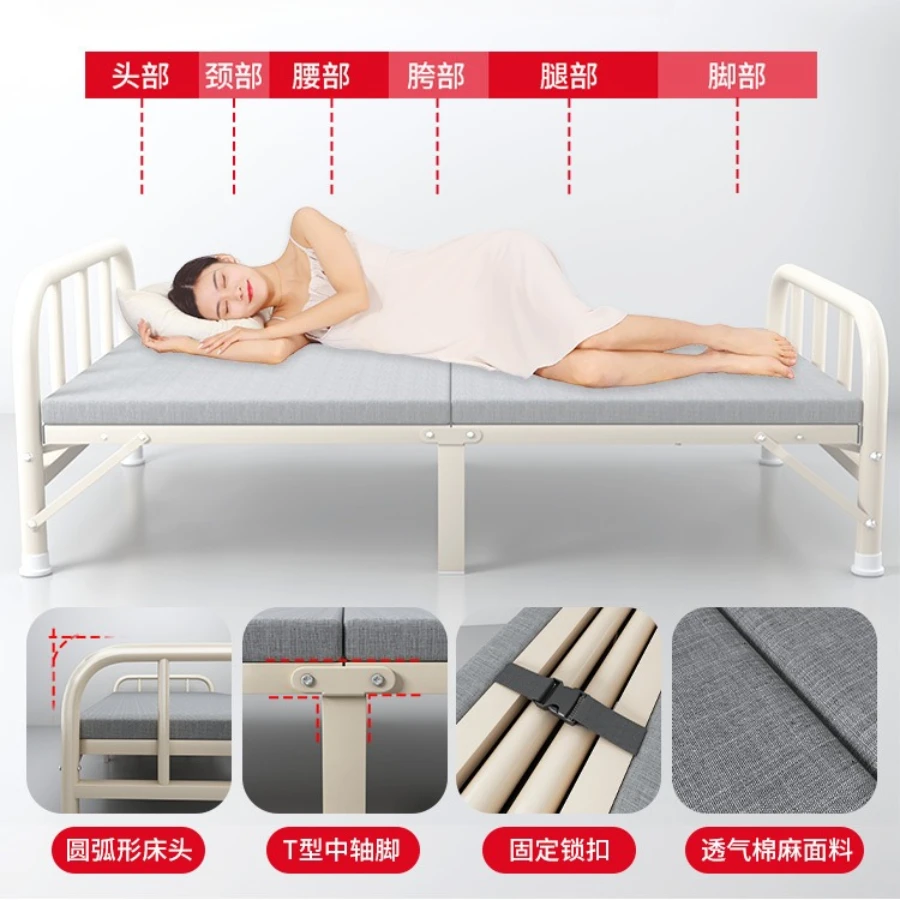 개인 휴대용 간단한 접이식 침대, 180x75, 조립식 집, 침실, 로프트, 싱글 침대, 카메라, 가정용 가구
