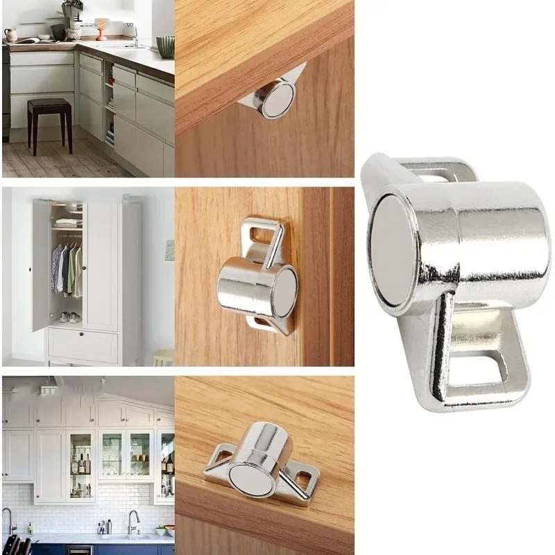 Alloy Magnet Door Catches Wardrobe Cabinet Drawer Door Stops Closer Furniture Hardware Kit Strong Magnetic Latches with screws magnetic cabinet catches,door closer,door catches,magnetic cabinet latches,cabinet door latch,door stops,cabinet door stop