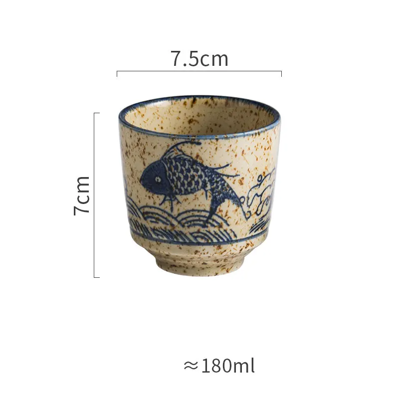180ml Japanese Vintage Pottery Tea Cups Small Hand Painted
